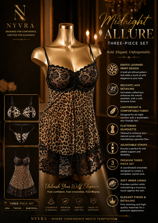 Nvyra Wild Desire Ensemble by The Nyvra Global, featuring elegant clothing with intricate design details on a mannequin.